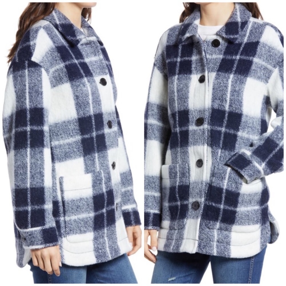 BNWT XL Madewell Walton plaid shirt jacket